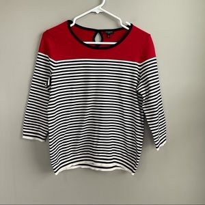 Talbots Navy Blue/White Striped Sweater MP